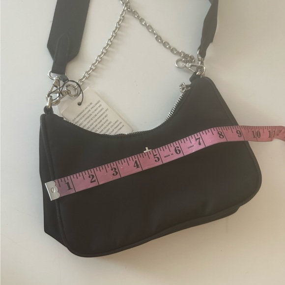 PETA + Jain Black Nylon Paloma Removable Silver Chain & Crossbody Strap Bag NWT - Picture 16 of 16